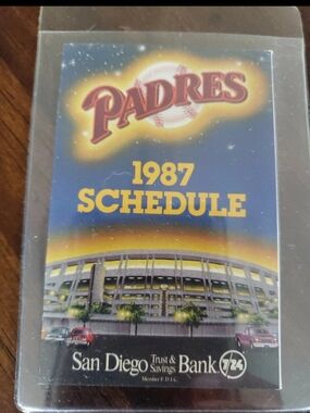Padres 1987 Pocket Schedule